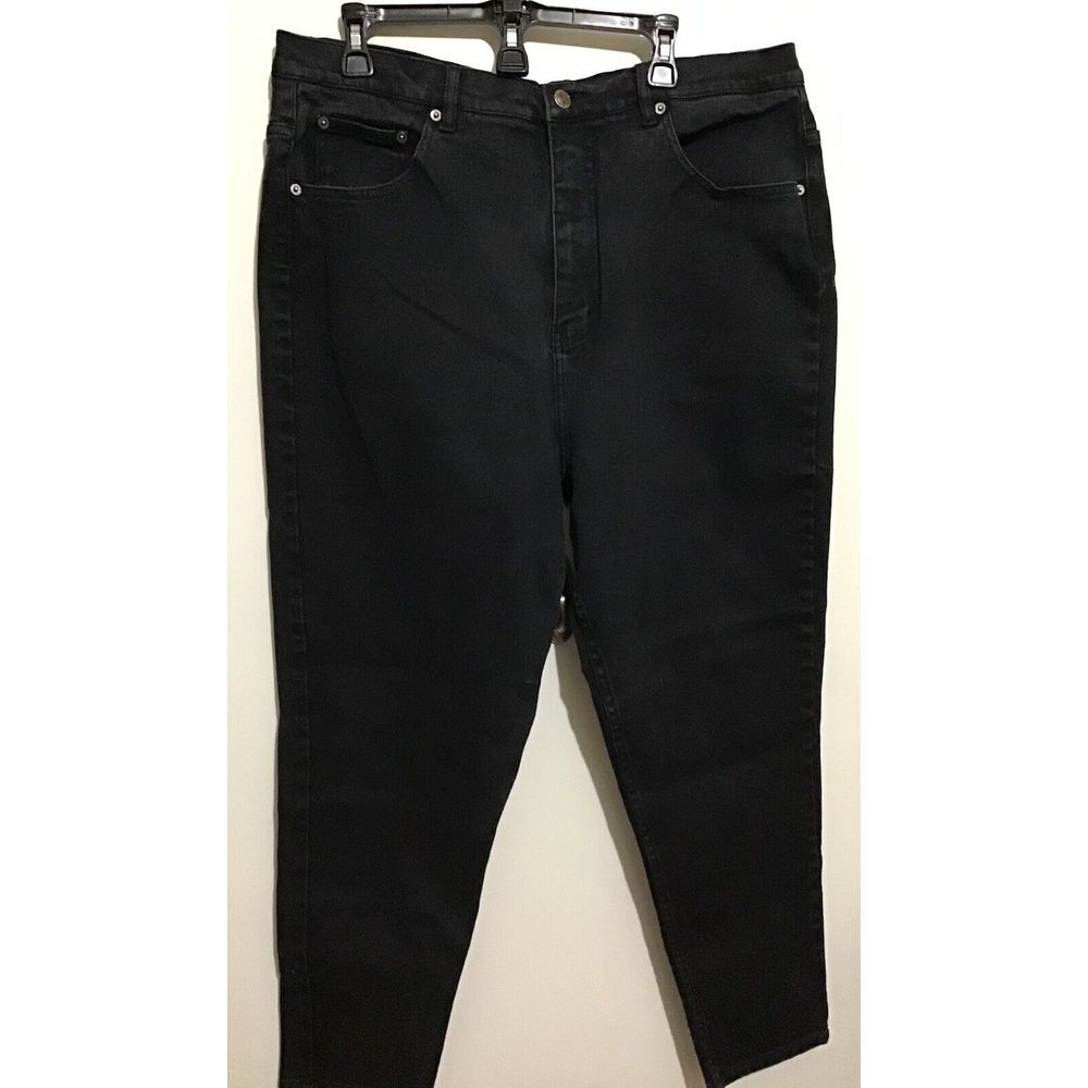 Route 66 Womens Black Denim‎ Cotton Jeans Stretch Fit Pockets Sz 22A